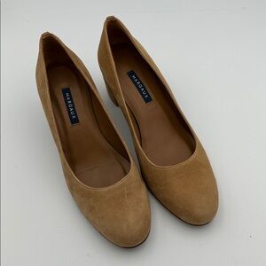 Margaux The Heel Suede Block Heel Pumps Sz9 EU 39.5 Tan Cacao